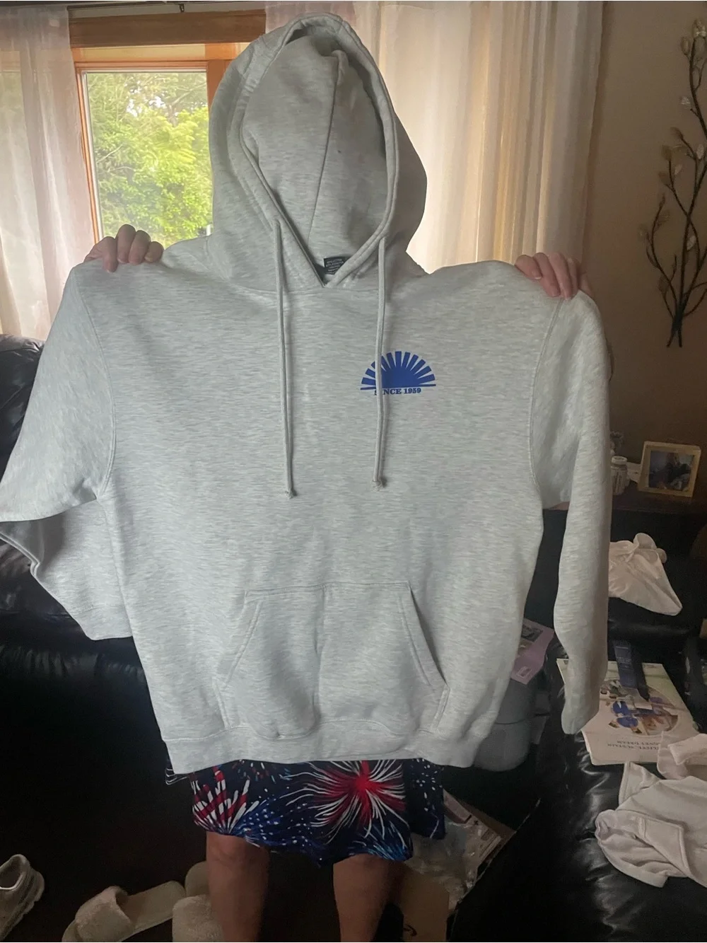 Light Gray Pullover Hoodie Montauket Montauk Sz Large